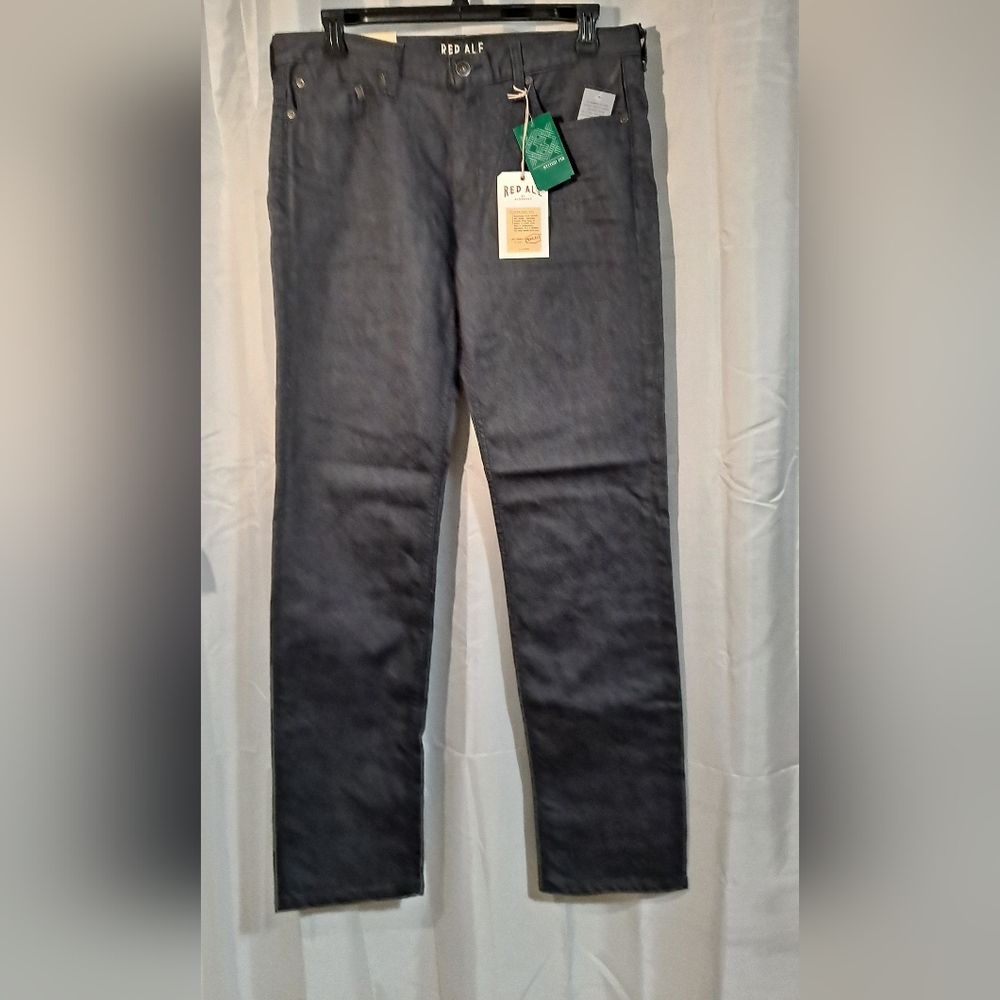 "NWT" Red Ale by Alesbury Men's Stretch Jeans Size 34X36 Gray Straight Leg Zipup